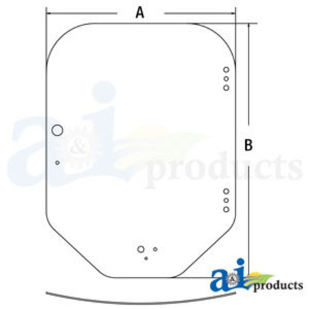 A & I PRODUCTS Glass, Windshield 52" x33" x4" A-7120401
